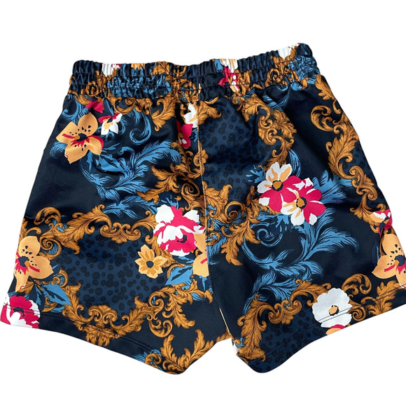 Adidas Her Studio London Floral Shorts XS Blue Multi Striped Run Workout Train - Picture 2 of 8